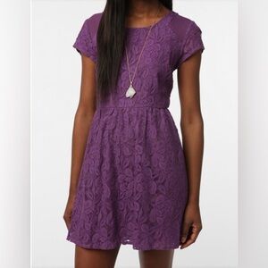 Urban Outfitters Coincidence & Chance Purple Lace Dress size Medium Coquette